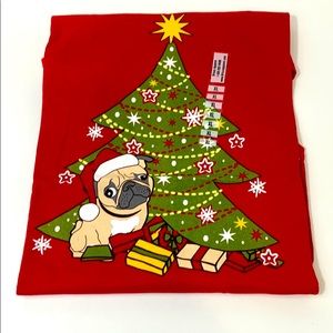 Christmas tree and dog graphic tee size Xl